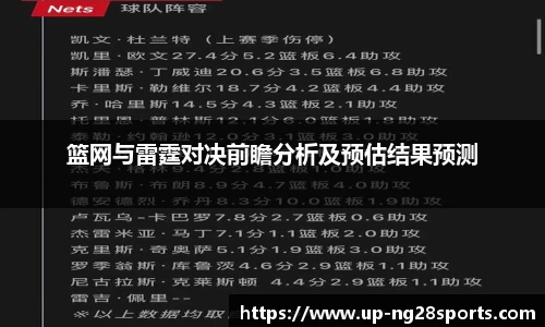 篮网与雷霆对决前瞻分析及预估结果预测